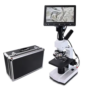 7インチLCDプロフェッショナルマイトデジタルサンシャイン顕微鏡双眼単眼生物学ラボLed 5MPステレオ顕微鏡