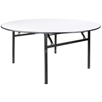 Table ronde pliante moderne en PVC et métal, imperméable, pour banquets, repas en plein air, hôtels, mobilier d'hôtel, taille personnalisable