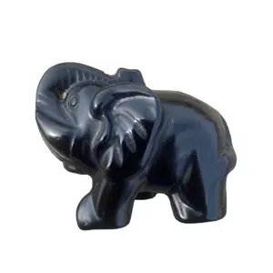 1 pezzo 2.17-2.56 pollici decorazione di cristallo naturale elefante statua di cristallo di elefante grazioso cristallo naturale di pietra preziosa decorazione-artistico