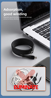 Câble de données USB magnétique tressé à charge rapide 60W Type C, blindage tressé, longueur 1M, conducteur en cuivre pur pour écouteurs et mobiles