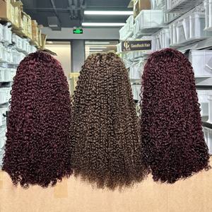 Peluca Rizada Birmana de Doble Trama, Cabello Vietnamita Virgen, Pelucas sin Pegamento, Cabello Humano con Frente de Encaje, Peluca de Cabello Humano - Product Image 4