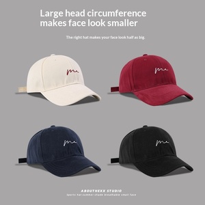 Gorra de Béisbol Estilo Japonés Coreano, Simple, Unisex, para Cabezas Grandes, Parte Superior Suave, 6 Paneles, 100% Algodón, Profundidad Aumentada, Combinable con Todo, para Parejas, Protección Solar - Product Image 1