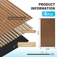 Panneau acoustique décoratif intérieur moderne en polyester à lattes, écologique, ignifuge, taille personnalisable pour hôtels, appartements et écoles