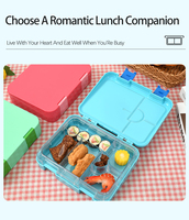 Nouvelle boîte à bento rectangulaire anti-fuite pour enfants et adultes, avec séparateur, compatible micro-ondes et lave-vaisselle, en plastique écologique