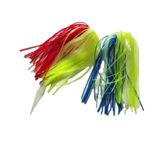 Colorful stitching silicone wire skirts fishing bait for fishing jig head , Silicone Material