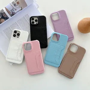 Factory Best Price Wholesale Luxury Leather fully wrapped phone case for iPhone 11 12 13 14 15 Pro Max phone case custom