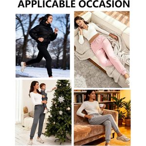 FOXA <b>Women</b> <b>Fleece</b> Sherpa Lined Sweatpants Winter Warm Thermal High Elastic Waisted Drawstring Athletic <b>Joggers</b> with Pockets - Product Image 6