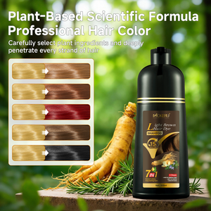 Champú para el Cabello sin Amoníaco 500ml Cubre las Canas y el Cabello Blanco <span class=keywords><strong>Tinte</strong></span> Permanente a Base de Hierbas para Hombres y Mujeres - Product Image 3