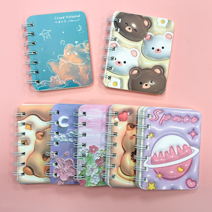 Carnet à spirale A7 de 80 pages, motif dessin animé, papeterie d'apprentissage, carnet à feuilles mobiles mignon, carnet de poche portable pour étudiant, cadeau, livres en gros - Product Image 2