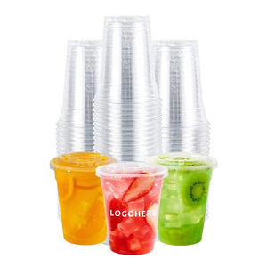 Gobelets à café jetables en PET transparents écologiques de 98 mm, 12 oz-24 oz, avec couvercles à emporter, logo personnalisé - Product Image 1