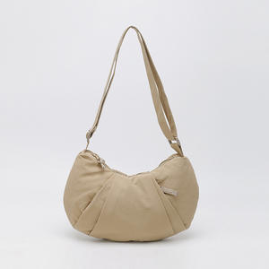 Bolso de bola de masa hervida de nuevo estilo 2025 para mujer, bolso de un solo hombro Simple de color sólido japonés, bolso cruzado de tela ligera - Product Image 6
