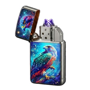 Briquet électrique Falcon X jetable rechargeable 950 mAh Type-C, coupe-vent, sans flamme, allumage plasma, métal, carré, pour extérieur - Product Image 5