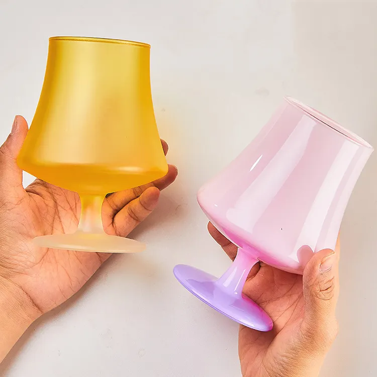 Handmade Crystal Glasses Gradient Color Jade Glass Tea Cups Martini Cocktail Glass Water Cup