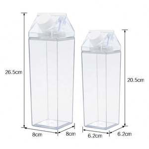 500Ml/1000Ml Milk Carton Water Bottle Transparent Plastic Portable <b>Clear</b> <b>Box</b> for Juice Tea Milk Bottles Drinking Cup - Product Image 1