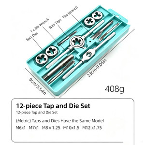 Kit d'outils de filetage manuel : jeu de tarauds et filières, clé à tarauds, <span class=keywords><strong>filière</strong></span> manuelle, foret à filetage, ensemble combiné de filières - Product Image 6