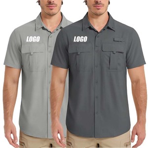 Áo sơ mi nam tay dài in logo tùy chỉnh, áo câu cá có logo, áo chống tia UV - Product Image 1