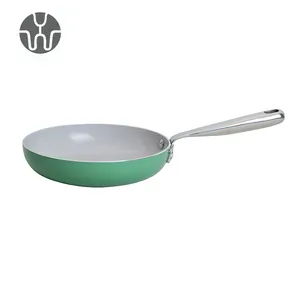 Popular 20cm Aluminum Frying Pan Non-stick Ceramic Coated Inside Safety And Environmental Green Non Stick Coating Pan
