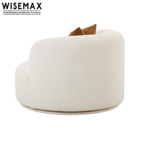 WISEMAX FURNITURE Fauteuil d'appoint moderne et simple en tissu Teddy blanc pour hôtel, bureau, café, studio, villa