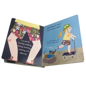 Print A Custom Cartoon Board Book Children Full Color Illustrated Alphabet Book Printing for Kids