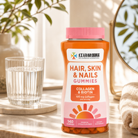 Gummies de collagène et biotine personnalisées OEM/ODM sous marque privée 100 mg Saveur agrumes tropicaux Qualité GMP avec documentation