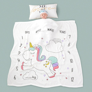 Manta de Verano para Bebé de Bambú y Algodón de 110x110cm, Doble Capa, con Estampado de Dibujos Animados, 70% Bambú, 30% Algodón, Venta al Por Mayor - Product Image 6