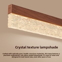 Lustre de salle à manger vintage de style italien couleur noyer, luminaire linéaire long haut de gamme minimaliste moderne du milieu du siècle pour tables