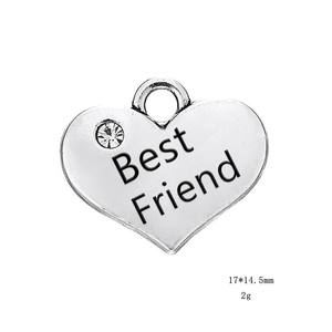 AA022231 Breloques Cœur Sœur de la Mariée Pendentifs Bijoux Antiques Fabrication Artisanale DIY - Product Image 5