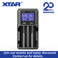 Chargeur de batterie intelligent XTAR VX2 Pro en gros, gestionnaire de batteries multi-technologies à 2 emplacements, station de charge rapide USB-C, CE RoHS FCC