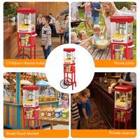 Chariot de vente de pop-corn avec machine à pop-corn professionnelle, bouilloire 2,5 oz, 300W, unité de comptoir pour fêtes foraines