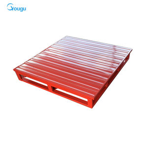 दो तरफ चार प्रवेश भारी शुल्क धातु स्टील पैलेट के साथ 1000 किलोग्राम क्षमता फोल्डेबल डिजाइन हॉट-डुबकी गैल्वेनाइज्ड सतह - Product Image 2