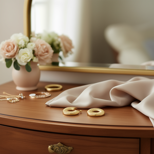 Orecchini a Cerchio Geometrici Trendy Placcati Oro in Lega di Zinco, Gioielli da Festa alla Moda per Donne - Product Image 2