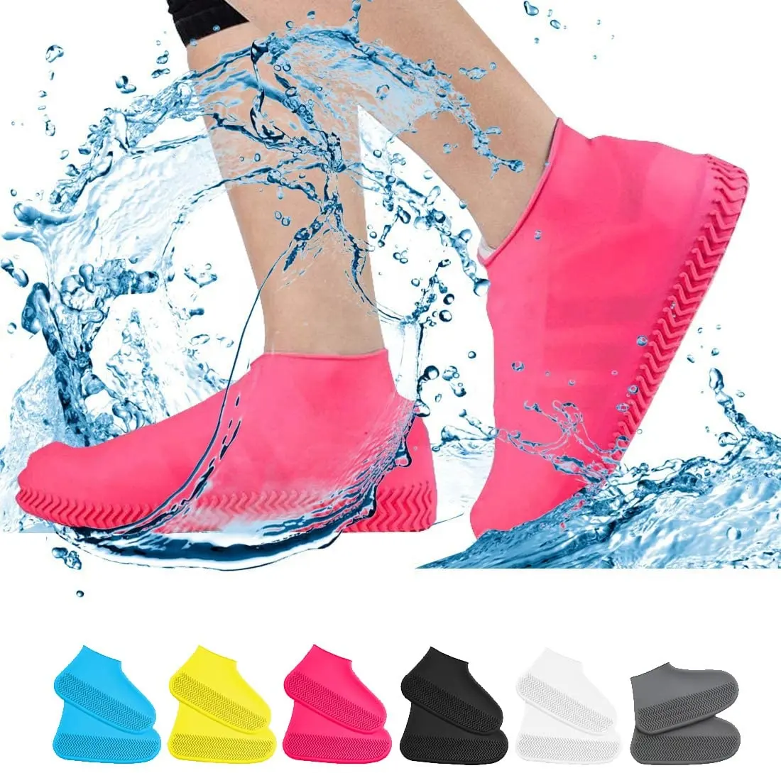 Außenbereich wasserdichte Silikon-Schuhbedeckungen wiederverwendbar Anti-Rutsch Gummi Regenschuhbedeckung Radfahren Anti-Rutsch Allein aufwenden Schuhschutz