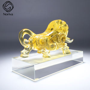 รูปปั้นวัวคริสตัลไล่ระดับสีแบบประณีตรูปปั้นวัวทำด้วยมือศิลปะบ้านสำนักงานฮวงจุ้ยหล่อขี้ผึ้งหายไป Noriva - Product Image 3