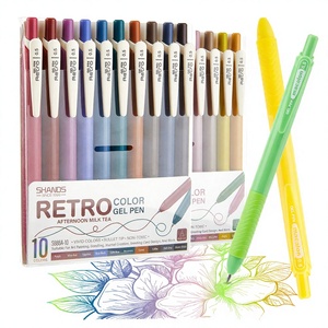 Pena Gel Dapat Ditarik 10 Warna Baru 0.5Mm Pena Warna Cepat Kering untuk Catatan Siswa Menggambar Alat Tulis Jurnal Tangan - Product Image 1