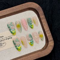Faux Ongles de Mode en Gros, Prêts à Poser, en Acrylique, Couverture Complète, Formes Stiletto, Papillon, Amande, Carré, pour Doigts et Orteils, avec Colle, CE Personnalisé