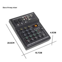 Mini Console de Mixage Professionnelle M4-B 4 Canaux 48V USB pour Enregistrement Audio en Studio/Scène