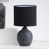 Lampu Meja Modern Eropa Murah Ruang Tamu Hitam Lampu Malam Samping Tempat Tidur dengan Kap Lampu Linen
