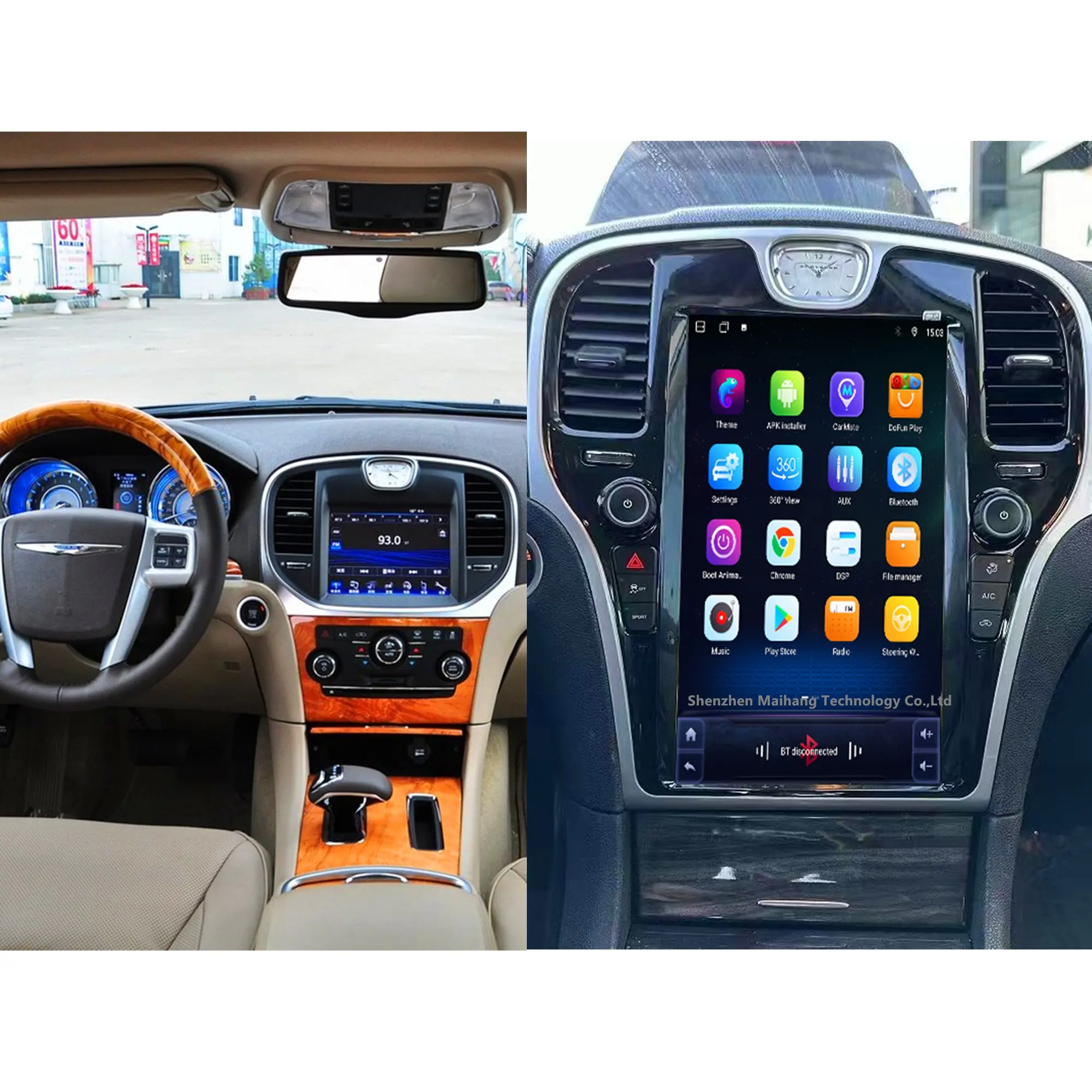 เครื่องเล่นรถยนต์สําหรับ Chrysler 2013-19 300C รถ Android วิทยุสเตอริโอเครื่องเสียงรถยนต์ Gps นําทางโรงงาน