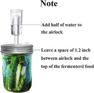 Geniş ağız kavanozları için fermantasyon kiti silikon grometler Airlocks silikon yüzükler ile paslanmaz çelik fermente kapaklar - Product Image 6