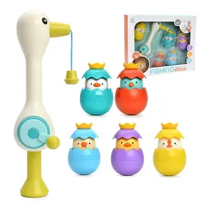Kids summer toys 2024 magnetic fishing toy set little egret funny bathroom toy play water for kids