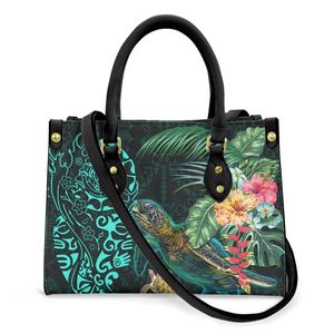 Bolso de moda para mujer, tortuga Real hawaiana, hibisco, Monstera, palma, azul, verde, Tribal, negro, bolsos pequeños de lujo personalizados para mujer - Product Image 1