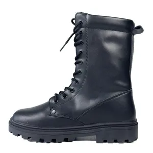 Black BOOT Men's Cowhide Leather High Top Design Tactical Training Combat Boots Waterproof Boots Supplier