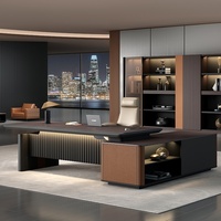 Scrivania Direzionale a L di Lusso, Tavolo Moderno per CEO e Manager, Arredamento per Ufficio, Ordine all'Ingrosso
