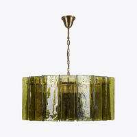 Lustre contemporain italien en fer et verre avec LED à intensité variable, idéal pour la maison et les mariages