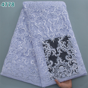 Pure White African Tulle Mesh <strong>Lace</strong> Fabric with Silver Sequins Wholesale Hot French Net <strong>Lace</strong> for Women Wedding Dresses 4778 - Product Image 2