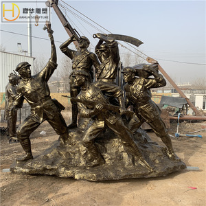 Escultura Temática del Ejército Rojo de Jiahua, Figura de Fibra de Vidrio Fundida para Montaje en Suelo Exterior, Decoración de Paisaje - Product Image 2
