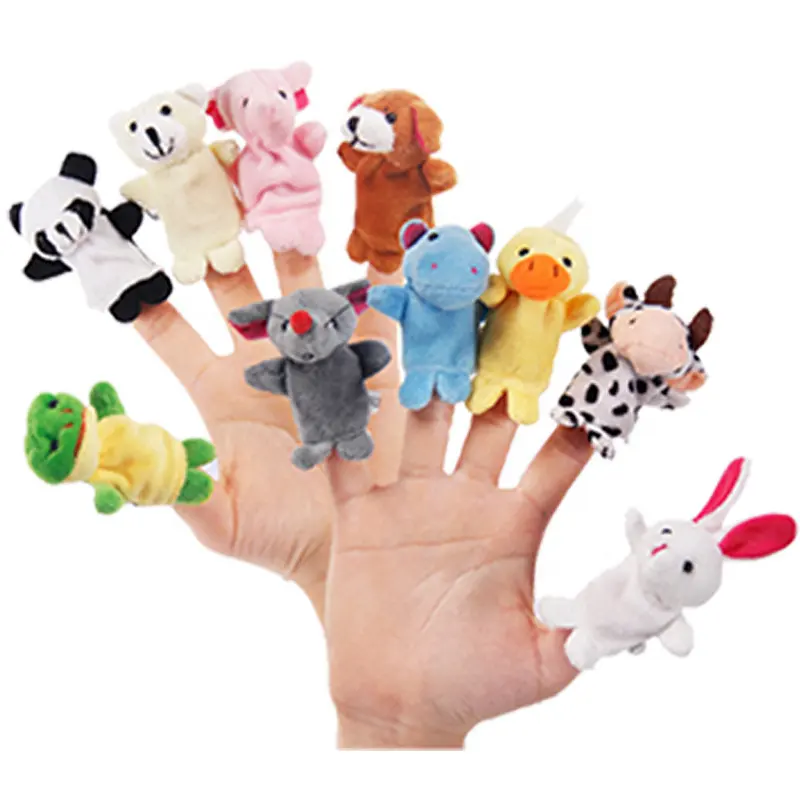Marionetas de mano de peluche para niños, juguetes de animales lindos, gato, perro, conejo