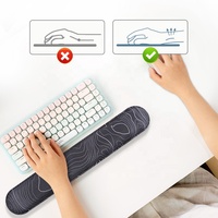 Tapis de souris gamer Sanxing Simple Lines avec repose-poignet en mousse à mémoire de forme antidérapant 420x70mm pour bureau et maison