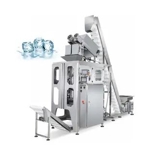 Máquina automática de envasado de hielo con pesaje de tornillo de 2 cabezas para producto de hielo de bloque granular regular 1-10kg