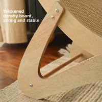 Chaise longue pour chat en corde de chanvre résistante aux rayures et à l'usure, avec plateau en panneau de bois, pour chats d'intérieur